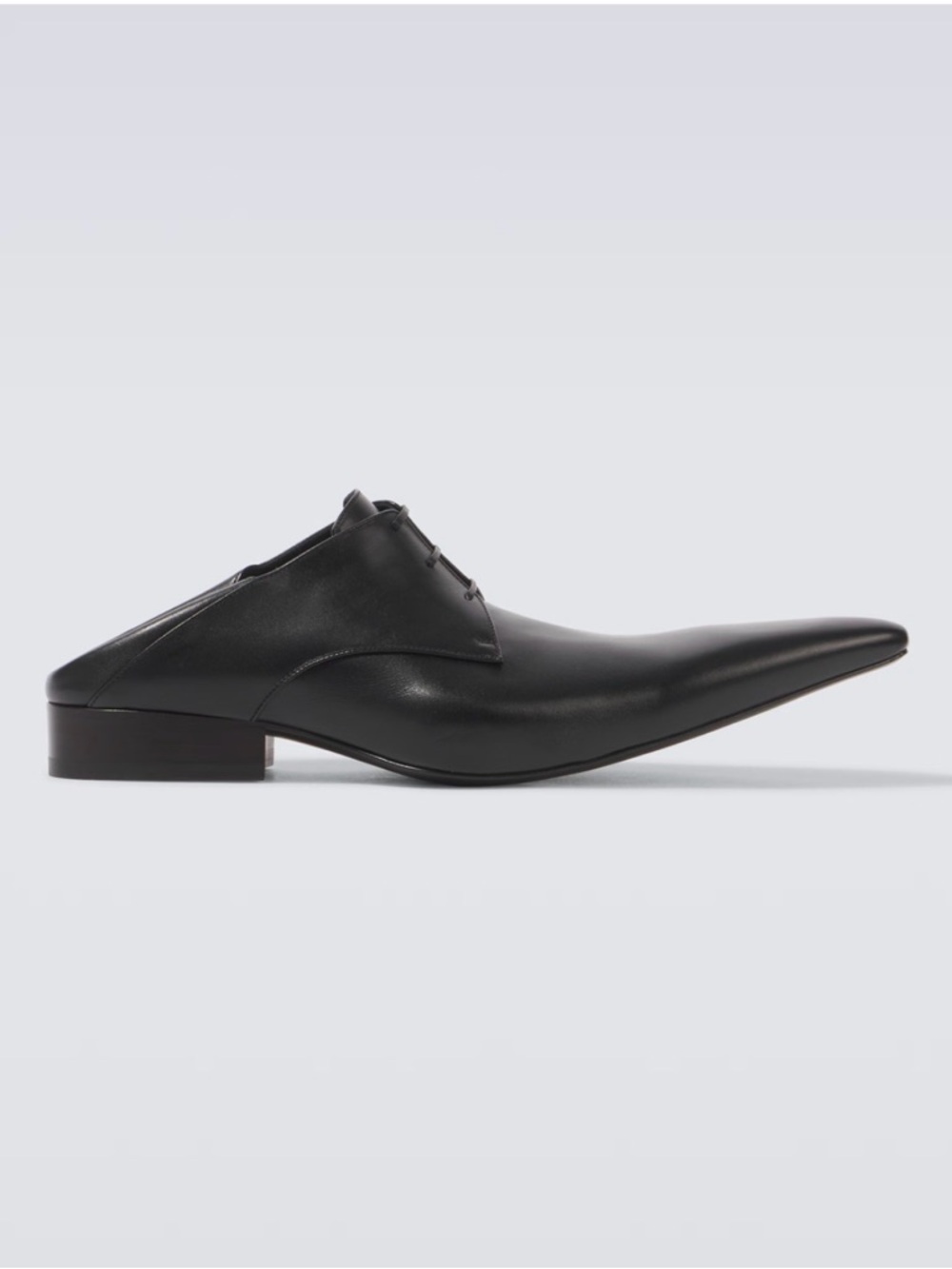 Balenciaga Black Pointed Opera calf skin Derby Mule